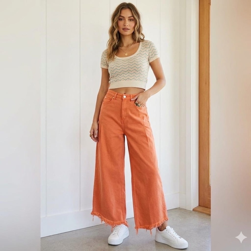 We The Free Burnt Orange Flare Jeans